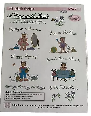 Michelle's Designs A Day With Rosie  #3722D 5X7 Embroidery  Machine Design CD • $45.95