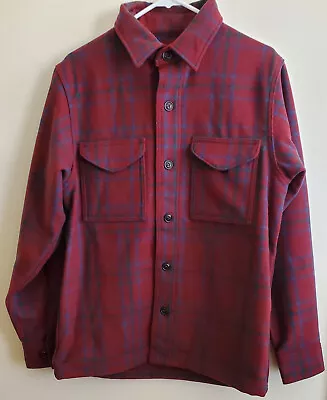 Filson Wool Jac Shirt Deep Red / Blue Green Jacket Plaid CC : Size Large- New • $245