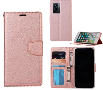 $7.95 • Buy Oppo A57s 5g Wallet Case Shiny Wire 4 Card Slots Dual Cash Pocket