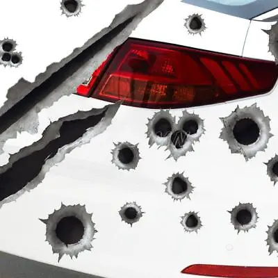 $6.98 • Buy Car Bullet Holes Stickers Funny Prank Decals Fake Bullets Scratch Hole Vinyls