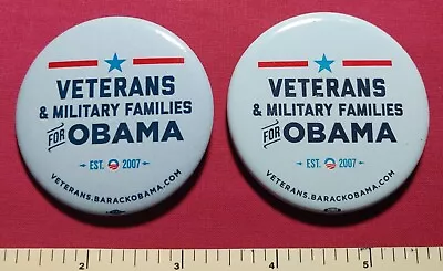 Official Veterans Military Families Obama Webstore 2012 Pinback Button Pair Br • $5.88