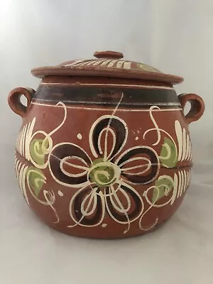 Vintage Tlaquepaque Mexican Pottery Bean Pot With Lid • $59