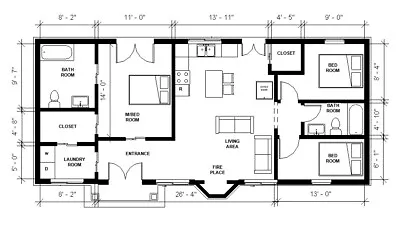 Custom Modern Farmhouses House Plan 3 Bedroom & 2 Bathroom With Free CAD File • $29.99