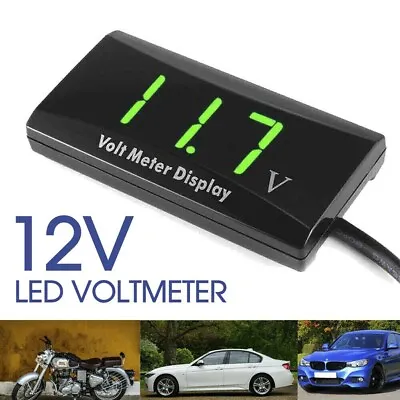 12V LED Digital Monitor Volt Meter Display Battery Gauge Voltage • £7.58