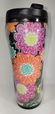 Vera Bradley Travel Tumbler 16oz Multicolored Floral Coffee Mug  Thermos Cup • $10.19