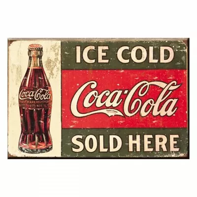 Fridge Magnet-Coke-Icy Cold Coca-Cola Sold Here Circa 1916. Size 3-1/4  X 2-1/4  • $12.95