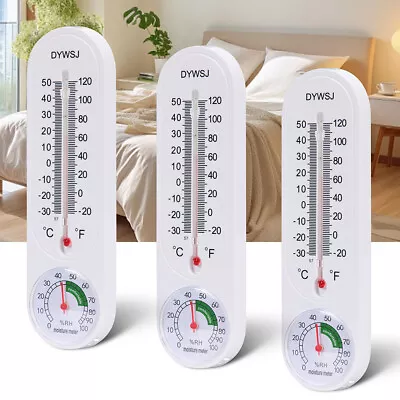 3Pcs Wall Thermometer Indoor Outdoor Mount Garden Greenhouse Home Humidity Meter • $7.12