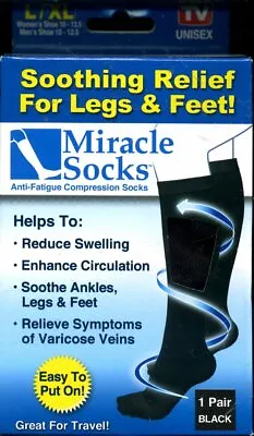 Miracle Socks Anti Fatigue Compression Socks Size L/XL • $19.99