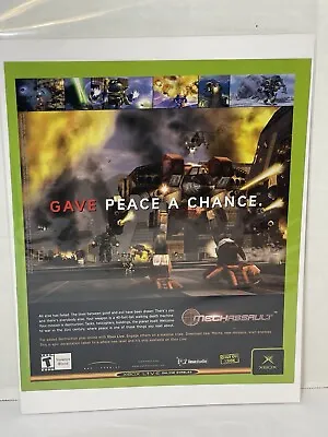 MechAssault Xbox 2002 Vintage Video Game Print Ad/Poster Official Art Xbox Live • $15