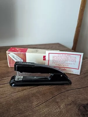 Vintage Swingline #27 Stapler Black W/ Box Papers Desk Office MCM Deco Heavy USA • $24