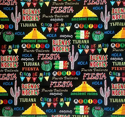 RPX167 Mexico Cinco De Mayo Fiesta Cancun Puerto Vallarta Cotton Quilt Fabric • $4.97