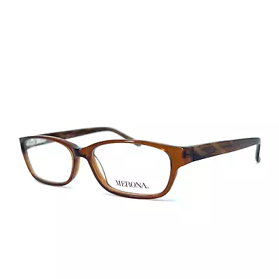 Merona M17-1 Eyeglasses Frames Brown Rectangular Full Rim 54-15 135 Mm • $29.98