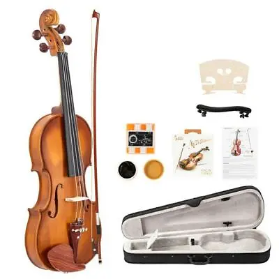 Glarry Acoustic Violin Redwood 4/4 Size 4 String Matte Natural W/ Case Bow Rosin • $71.93