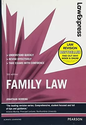 Law Express: Family Law (Revision Guide) By Herring Jonathan Book The Cheap • £3.59