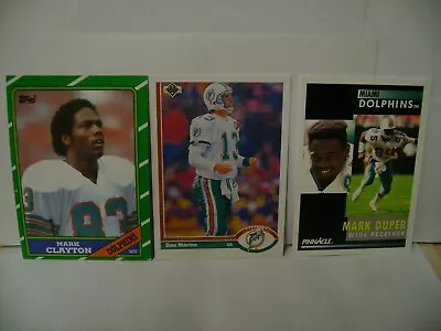 Dan Marino Mark Clayton Mark Duper Lot 91 Ud #255 86 Topps #49 91 Pinnacle #269 • $3.89