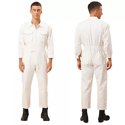 Mens Coverall Routine Jumpsuits Multiple Pockets Workwear Zip-Front Uniform • $38.21