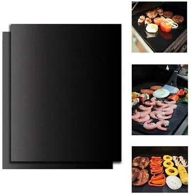 Reusable BBQ Grill Mat Bake Sheet Resistant Non-Stick Pad Meat Barbecue Food AU • $14.49