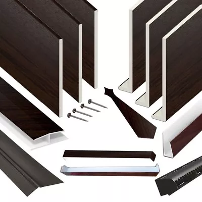 Fascia Cover Capping Board Rosewood PVC Flat Soffit Boards Window Cill Cover 5m • £46.95