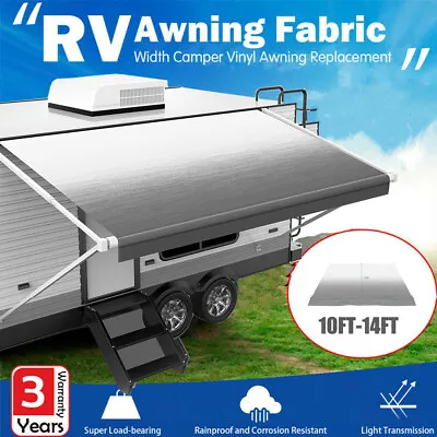 RV Replacement Awning Fabric 10-16FT Shading Roll Out Vinyl Suit Camper Caravan • $132.53