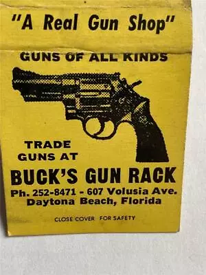 1960's Buck's Gun Rack Winchester-Colt-Marlin Daytona Beach FL Matchcover • $39.99