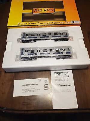 Nos ~ Mth Rail King 2 Car  Subway Non-powered Set 30-2161 O Gauge ~ T5676 • $275