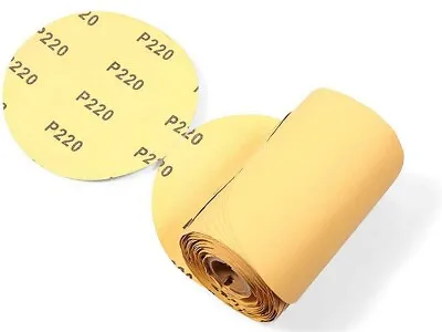 220 Grit 6 Inch PSA Sanding Disc Sandpaper 100 Roll Sticky Back DA Sander Paper • $25.49