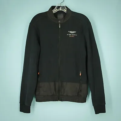 Hackett Aston Martin Racing Size Small S Jacket Logo Black Knit Full Zip Cotton  • $40.50