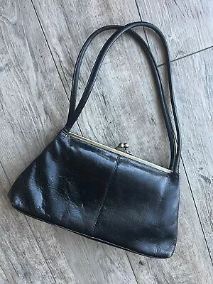 Vintage Hobo International Black Leather Kisslock Purse • $47