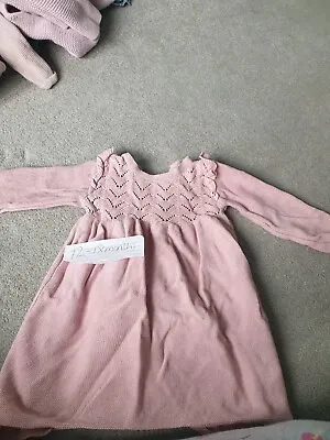 £2 • Buy Girls Pink Knit Style Dress Aged 12-18 Months