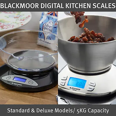 £19.99 • Buy Blackmoor Digital Kitchen Scales / Includes Bowl / Standard & Deluxe Versions