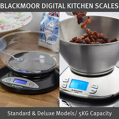 Blackmoor Digital Kitchen Scales / Includes Bowl / Standard & Deluxe Versions • £19.99