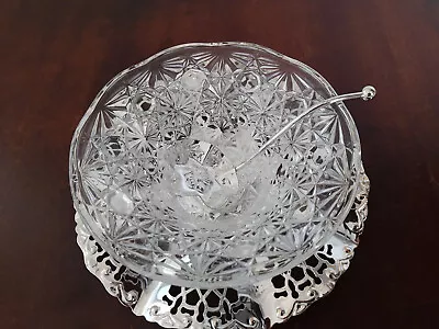 Queen Anne Silver Plated Tableware Party Soup Dish Glass Bowl Mayell England • £19.95