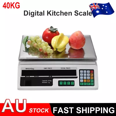 40KG Kitchen Scales Food Weight Electronic Market Commercial Scale Digital LCD • $37