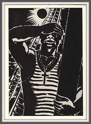 1957 Woodcut RARE Black Americana Handsome Man Boy Sailor Ship Vintage Postcard • $8.99