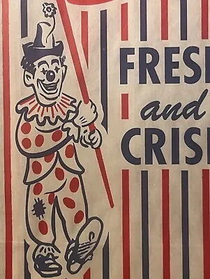 Vintage 1950s Clown Circus Popcorn Bag Patriotic Red White And Blue! • $5.99