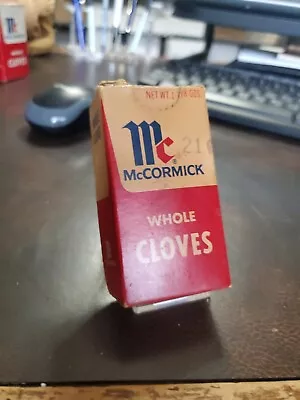 Vintage OPENED PARTIALLY USED McCormick Spice Box - WHOLE CLOVES • $4.99