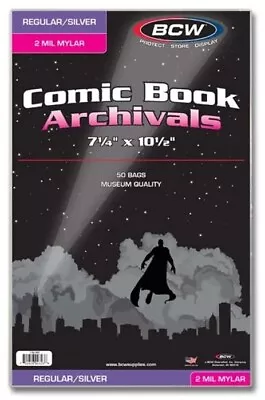 500 Silver Mylar Comic Book Bags 2 Mil Archival Polyester Regular Semi Rigid BCW • $209.98