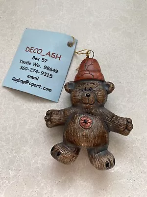 Teddy Bear Deco Ash Christmas Holiday Ornament Ceramic Mount St. Helens 3.25” • $8.99