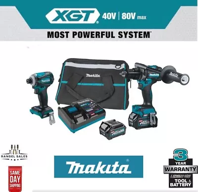 Makita GT200D 40V MAX XGT Brushless Cordless 2 PC Combo Kit W/ 2.5 AH Batteries • $340