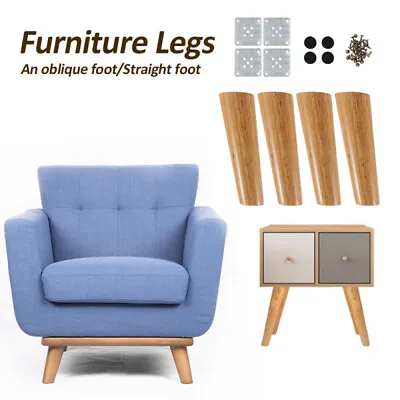 $19.89 • Buy 4PCS Furniture Legs Replacement Wooden Sofa Legs For Couch Chair Bench Desk DIY