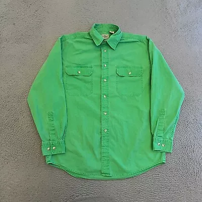 L.L. Bean Shirt Mens Size Medium Green Long Sleeve Button Up • $14.99