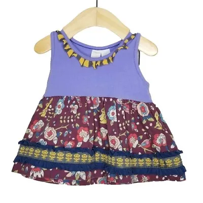 Matilda Jane SZ 12M Foldstone Sara Top Paint By Numbers Tank Shirt Purple #2292 • $12.95