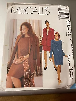 McCalls Pattern 9404 Misses Half Size Dress & Unlined Jacket  Sz 16 1/2-20 1/2 • $2.75