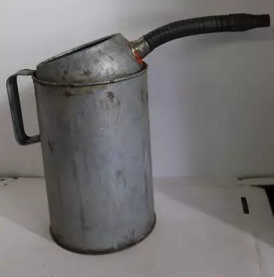 4 Quart Galvanized Oil Can Decor Mancave Garage Car Repair Tools 11 Tall VTG • $39.95