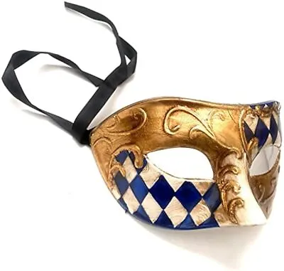 Mens Masquerade Mask Venetian Handmade Hand Paint Eye Mask Dress Up Birthday • $19.95