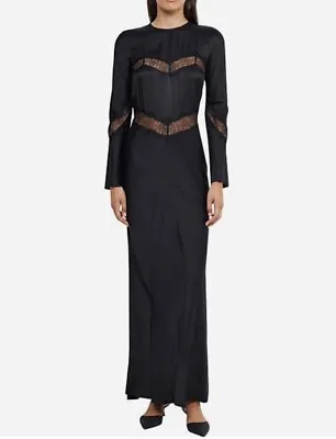 Bec And Bridge Spencer Lace Long Sleeve Maxi Dress Size 8 Black • $110