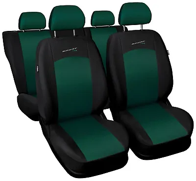 Car Seat Covers Fit Daewoo Matiz - Full Set Green / Black Sport Style • $56.02