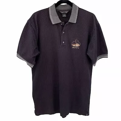 Diport Golf Polo Size L Mens Black Gray Embroidered Maui Logo Short Sleeve Shirt • $11.99