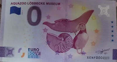 0 Euro Bill AQUAZOO LIONS CORNER MUSEUM XENF 2024-2 • £2.57