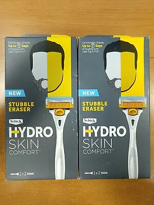2Pk Schick Hydro Skin Comfort Stubble Eraser 1 Razor Handle + 2 Cartridges E4E • $10